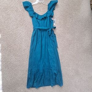 Old Navy Teal Ruffle Dress
